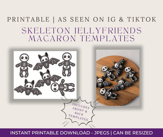 Skeleton Jellyfriends Halloween Macaron Templates