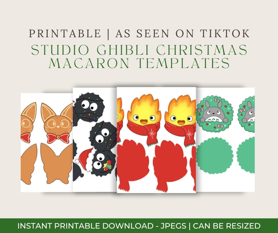 Studio Ghibli Christmas Macaron Templates